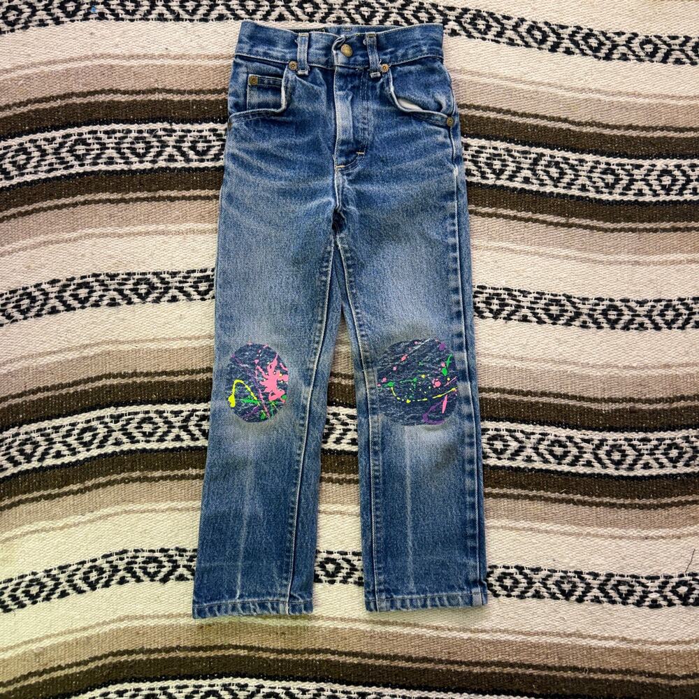Youth Kids Boys Vintage 80's Lee Riders Denim Blue Jeans Sz 5S (18 x 18 in) VTG